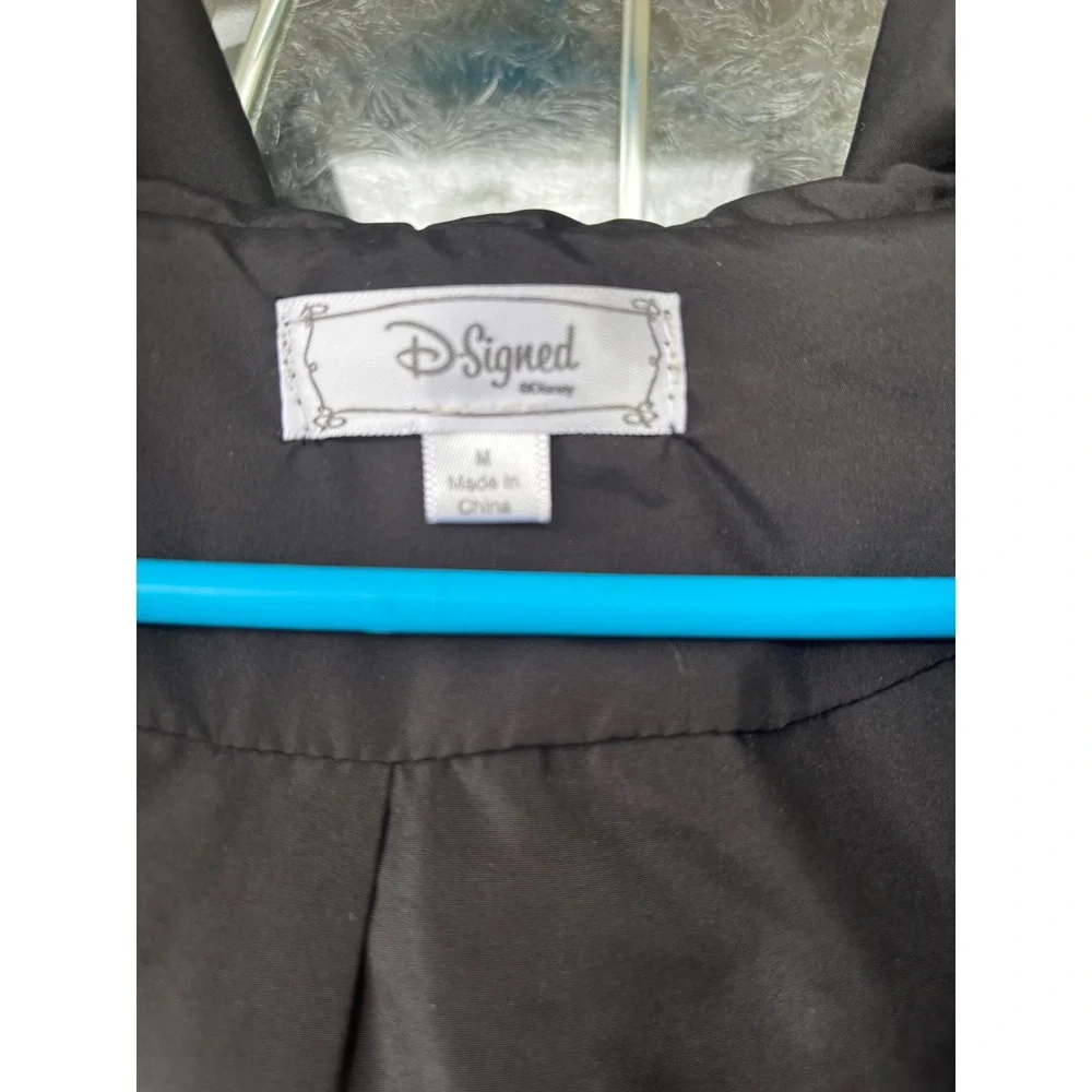 D-Signed Disney‎ Girls Iridescent Sequin Bomber Jacket Hooded Zip Up Black Med M
